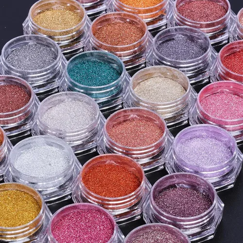 Miniatura 3 de Juego de 24 polvos de uñas cromados – Polvo de pigmento con efecto espejo con purpurina para uñas, manicura de metal camaleón, suministros para uñas
