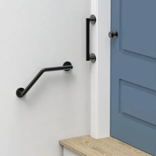 Miniatura 9 de Barra de agarre compatible con ADA, soporte de peso de 500 libras para seguridad en el baño (30,5 cm, níquel cepillado)