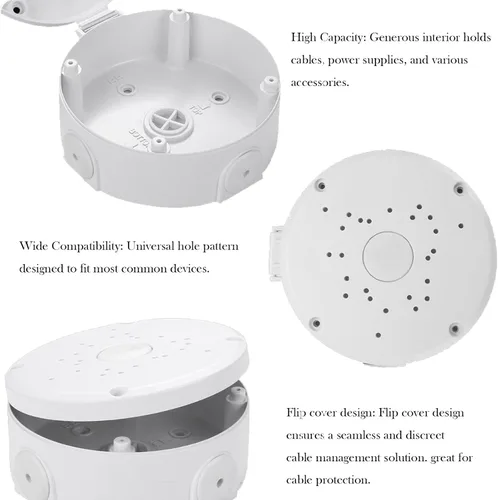 Miniatura 4 de Soporte universal para cámara de seguridad, soporte de caja de conexiones abatible, base de cámara IP de plástico impermeable, soporte de cable
