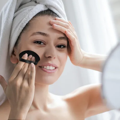 Miniatura 6 de 16 Esponjas de Maquillaje Triangulares, Esponja de Maquillaje Facial para Polvo Suelto Corporal, Herramienta de Belleza Negro