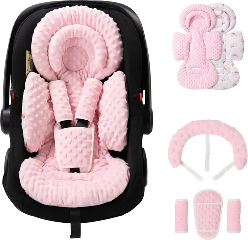 Miniatura 16 de TinlyFinly inserto de asiento de coche para bebé con almohadilla extra para prematuros a niños pequeños, inserto reversible para asiento de coche
