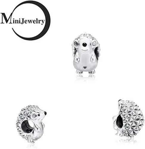Miniatura 3 de MiniJewelry Dijes de plata de ley para mujeres y niñas, elefante, tortuga, cerdo, para pulseras de zoológico, koala, oso, erizo, dinosaurio, búho