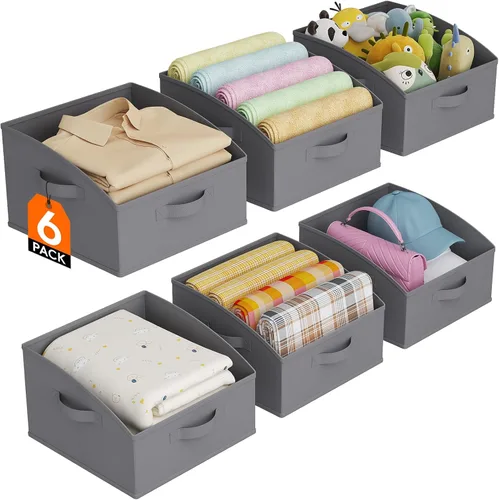 Miniatura 14 de Lifewit - Cestas organizadoras para armario, cestas trapezoidales medianas de almacenamiento para estante, paquete de 6 unidades, cestas