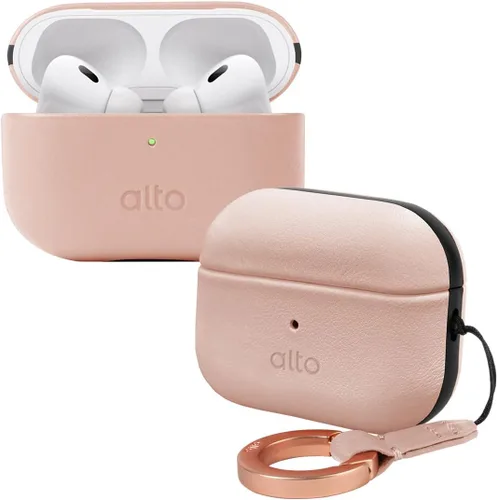 Miniatura 17 de alto Funda de Cuero Italiano Compatible con AirPods Pro 2ª Generación 2022 Mujeres Hombres Carcasa Rígida Protectora Soporta Carga Inalámbrica LED