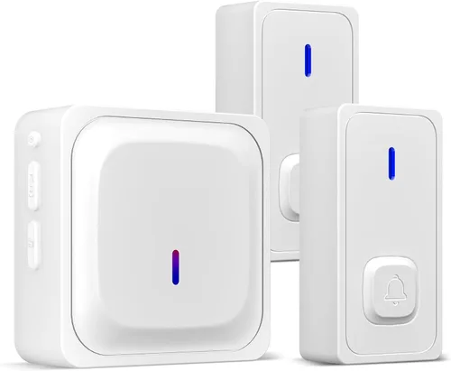 Miniatura 12 de BN-LINK Timbre inalámbrico, timbre de puerta impermeable, fácil instalación, rango de 1000 pies, volumen ajustable y 58 campanillas, flash LED, Negro