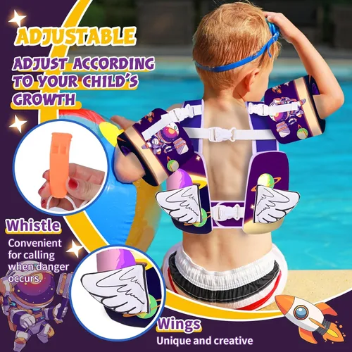 Miniatura 4 de Toddler Floaties, Kids Swim Vest for 22-66 Lbs, Arm Floaties with Adjustable Straps Swim Floats & Arm Band Suitable for Water Sports Pool Swimming