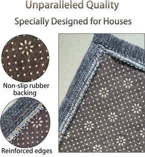 Miniatura 3 de Tapete interior para puerta delantera, 20 x 32 pulgadas, súper absorbente, duradero, antideslizante, atrapador de suciedad interior, lavable a Gris
