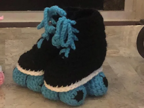 Miniatura 2 de Racing Style Roller Skate baby booties (Teal)