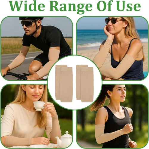 Miniatura 4 de 2 pares de mangas protectoras de compresión para el antebrazo para mujer, manga protectora de compresión para el antebrazo para mujeres y hombres