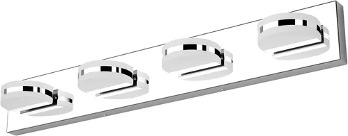 Miniatura 10 de Aipsun Lámpara de tocador negra moderna regulable, luz LED acrílica, 3 luces de pared de baño (luz blanca, 6000 K)