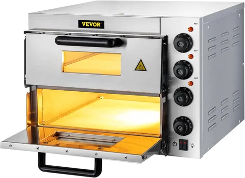 Miniatura 10 de VEVOR Horno de pizza, máquina eléctrica de pizza de 12 pulgadas, cocina eléctrica de pizzas de 1200 W con revestimiento antiadherente, apertura