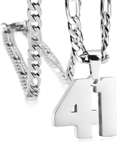 MIMITLTY Personalized Jersey Number Necklaces for Mens,Athletes Stainless Steel Sport Number Pendant Chain for Boys BaseballBasketballFootball Team