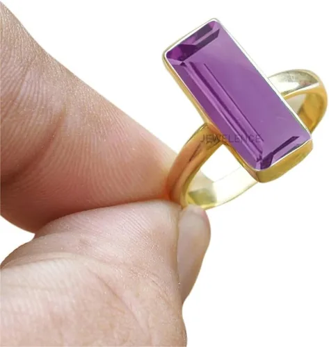 Miniatura 76 de Anillo de plata de ley maciza superpuesta de oro amarillo de 18 quilates para mujer, anillo de compromiso de plata esterlina, juego de bisel