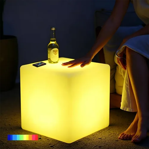Miniatura 12 de Lámpara de cubo LED de 4 pulgadas, lámpara de cubo Tesseract de 16 colores RGB con control remoto, lámpara de estado de ánimo impermeable recargable
