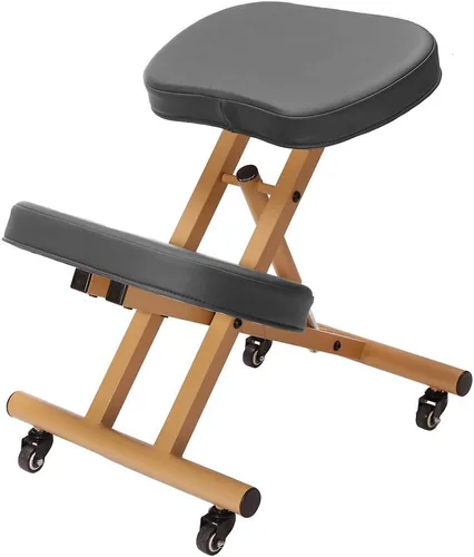 Modern Home Silla ergonómica con ruedas de postura arrodillada - camello/negro
