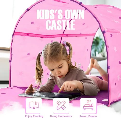 Miniatura 3 de Alvantor® Starlight Toldo para cama de ensueño, tienda de juegos para niños, espacio de privacidad, tamaño individual, para dormir en interiores