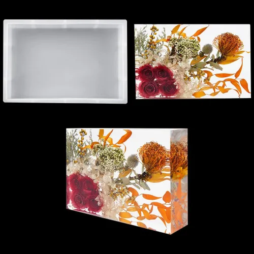 Miniatura 10 de Molde de resina hexagonal, moldes de silicona hexagonal profunda para resina, moldes de resina epoxi geométrica para preservación de flores, boda