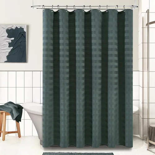 Miniatura 8 de PANGSINNE Cortina de ducha para cubículo de 60 pulgadas - Cortina de ducha de tela gruesa resistente para baño, juego de cortina de baño de lujo