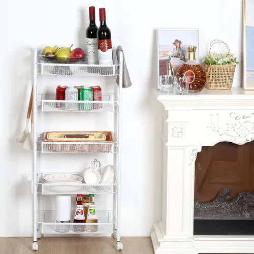 Miniatura 3 de Cesta de frutas y verduras para cocina, cesta de almacenamiento apilable de alambre de metal de 5 niveles, cesta organizadora de frutas y verduras