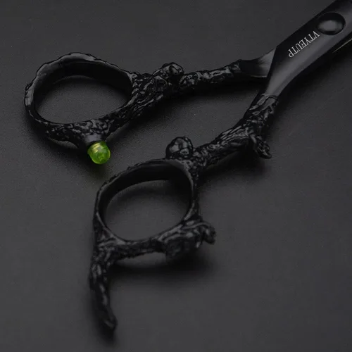 Miniatura 4 de Tijeras profesionales de corte de pelo de 6.0 pulgadas, mango de dragón negro 440C, tijeras de corte de peluquería, perfectas para peluquería y uso