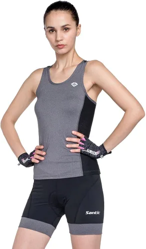 Miniatura 7 de Santic - Pantalones cortos de ciclismo para mujer con acolchado de gel 4D