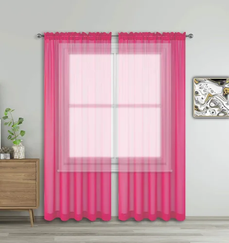 Miniatura 38 de WPM - Cortinas traslúcidas de gasa transparente con bolsillo para barra, 2 paneles de cortinas traslúcidas para dormitorio, cocina, sala de estar