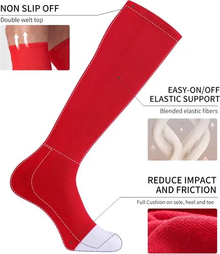 Miniatura 5 de CS CELERSPORT Paquete de 23 calcetines de béisbol y sóftbol para jóvenes y adultos, calcetines de tubo multideporte
