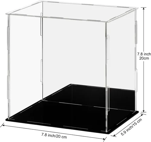 Miniatura 2 de Vitrina acrílica, versátil escaparate coleccionable para figuras de acción y juguetes, 1 paquete (negro, 7.8 x 5.9 x 7.8 pulgadas)