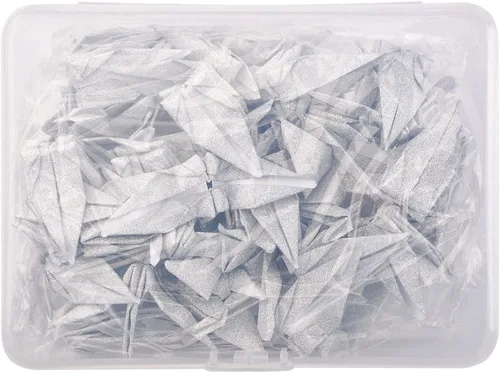 Miniatura 7 de WANDIC 50 grúas de papel de origami, hechas a mano, plegadas a mano, grúa de papel de origami, guirnalda de cuerda para decoración del hogar, fiesta