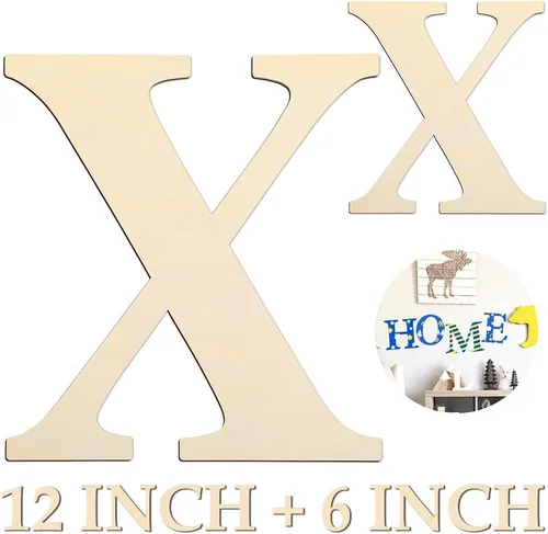 Miniatura 14 de Letras de madera de 12 y 6 pulgadas para proyectos de manualidades, decoración de pared, decoración del hogar y fiesta de cumpleaños, decoración