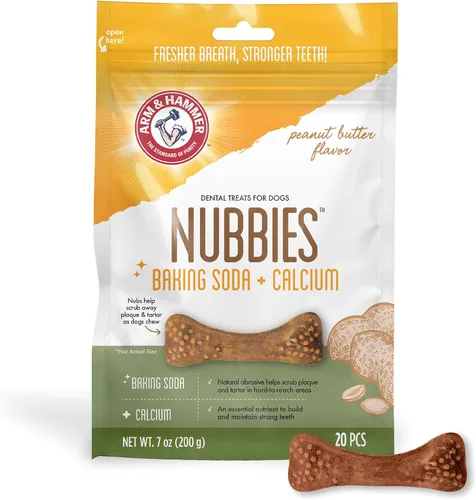 Miniatura 13 de Arm & Hammer for Pets Nubbies Golosinas Dentales Bicarbonato de sodio Calcio Nubbed Texture Scrubs Placa Tartar Sabor Pollo Refresca el Aliento