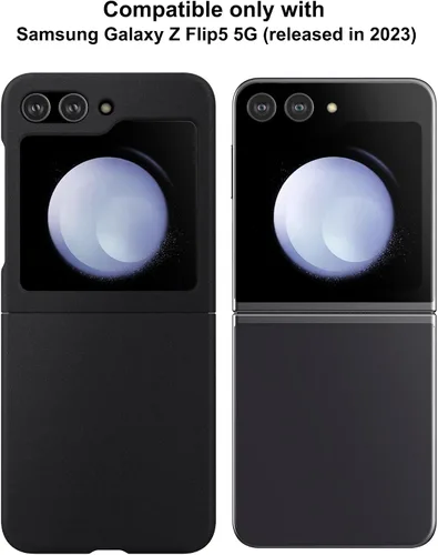 Miniatura 2 de Funda delgada para Galaxy Z Flip 5, parte trasera de policarbonato duro, sensación esmerilada, soporte de carga inalámbrica, ligera, a prueba