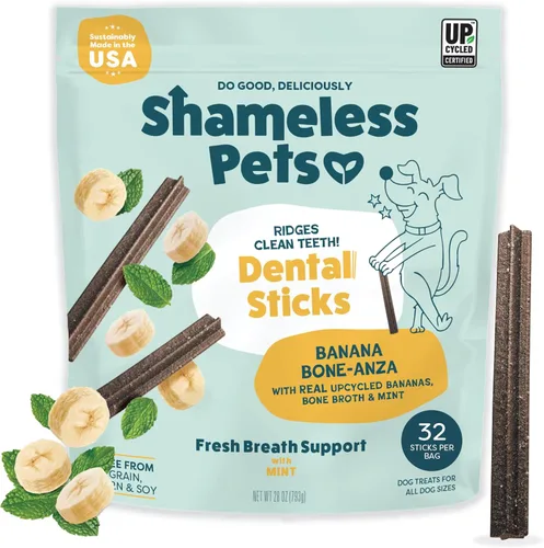 Miniatura 12 de Shameless Pets Golosinas dentales para perros, Carrate Chomp, palitos dentales saludables con soporte para la piel y el pelaje para limpieza
