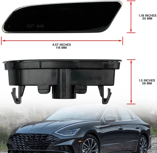 Miniatura 6 de Luces LED de posición laterales de repuesto para Hyundai Sonata DN8 2020 2021 2022 2023 ámbar LED ámbar marcador lateral de parachoques delantero