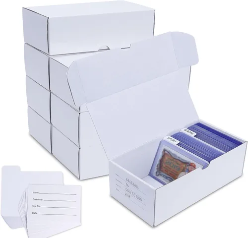 Miniatura 12 de Caja de almacenamiento de tarjetas coleccionables, paquete de 8 • Caja de almacenamiento de cartón corrugado de 1000 unidades con divisores