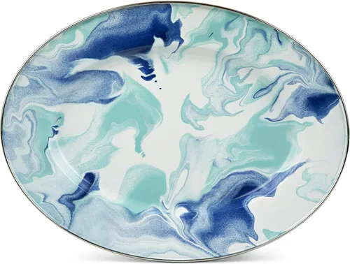 Miniatura 10 de Golden Rabbit Enamelware Oval Platter, 12 x 16in, Americana