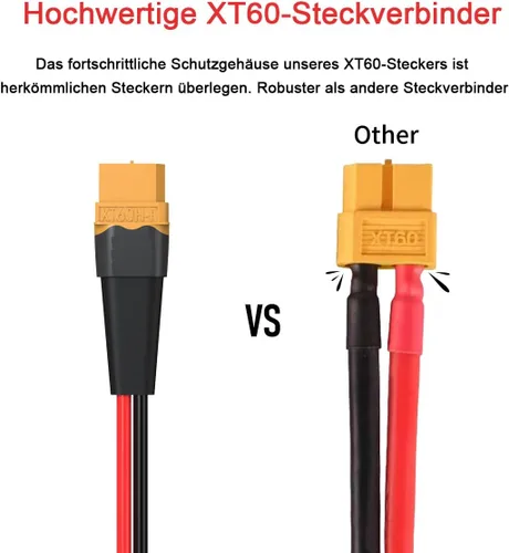 Miniatura 2 de ELFCULB Cable solar XT60 de 10 AWG, 10 pies, 2, 10, 25, 35, 50, 75, 100 pies, cable de extensión XT60, conector de panel solar a conector XT60