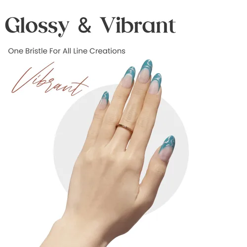 Miniatura 5 de beetles Gel Polish 12 piezas de esmalte de gel blanco nude, rojo y verde, pintura en remolino, arte de uñas en gel, pincel fino integrado