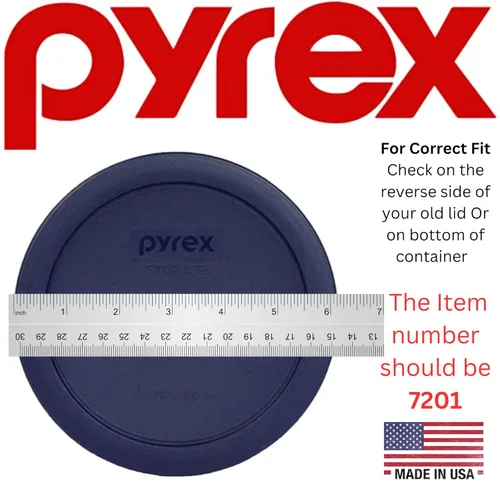 Miniatura 4 de Pyrex 7201-PC 4 tazas azul tapa de repuesto para almacenamiento de alimentos (paquete de 4) - Fabricado en Estados Unidos Azul oscuro