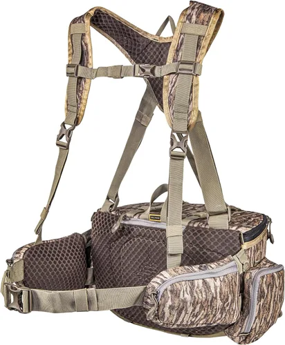 Miniatura 2 de TENZING Paquete lumbar unisex para adultos, Mossy Oak Bottomland Paquete de caza ajustable duradero compatible con H2O con 5 compartimentos, 5