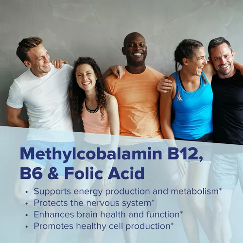 Miniatura 6 de Superior Source No Shot Vitamina B12 Metilcobalamina (1000 mcg), B6, ácido fólico, tabletas microlingües de disolución rápida, 60 unidades, aumenta
