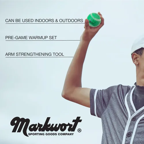Miniatura 4 de Markwort Juego de béisbol con cubierta de cuero de 9 pulgadas (1 cada 7 onzas, 8 onzas, 9 onzas, 10 onzas, 11 onzas, 12 onzas)