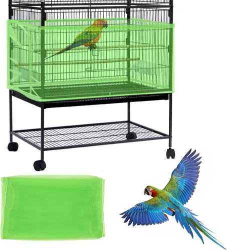 Miniatura 14 de Daoeny Cubierta Grande para Jaula de Pájaros, Protector de Semillas para Jaula de Pájaros, Faldón de Malla de Nylon Ajustable y Suave, Cubierta