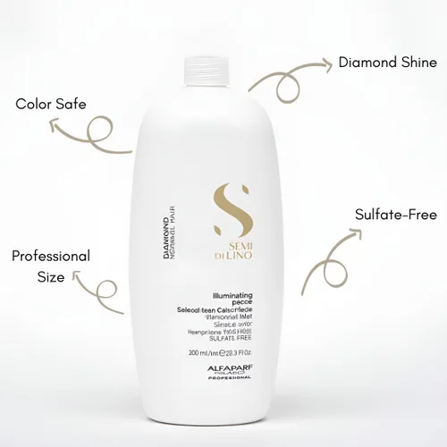 Miniatura 5 de ALFAPARF MILANO Semi di Lino Diamond Shine - Champú iluminador sin sulfato - Añade brillo y brillo - Sin parabenos ni parafina - Seguro para cabello