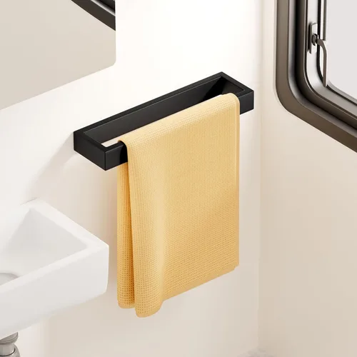 Miniatura 3 de KES Toallero negro para toalla de baño, toallero de mano de 10 pulgadas, accesorios de baño modernos, montaje en pared, acero inoxidable SUS304