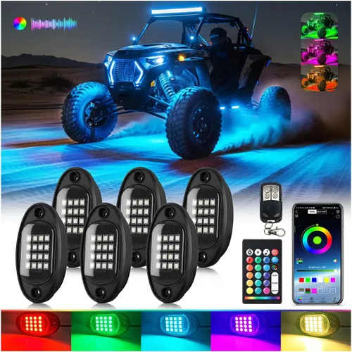 Miniatura 18 de 1 Cápsula de Repuesto para Cápsula Dañada para Luces de Roca LED RGB Segmentadas de 12v Luz Inferior Multicolor Impermeable de Neón para Jeep