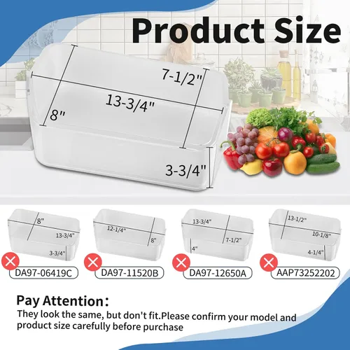 Miniatura 2 de DA97-12657A Refrigerador Puerta Izquierda Estante de Repuesto para Refrigerador Samsung Piezas RF260BEAESR RF261BEAESR RF261BEAESP Reemplazar