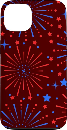 Funda patriótica para iPhone 13 4 de julio con la bandera de Estados Unidos y la independencia de Estados Unidos