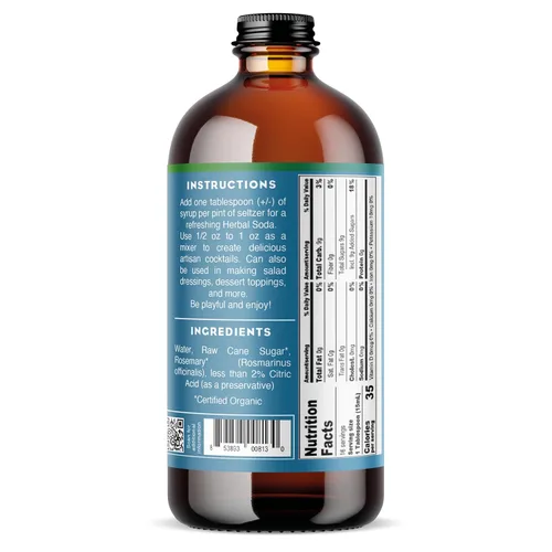 Miniatura 2 de Bluestem Botanicals Jarabe simple de romero orgánico, 8 onzas, mezclador de cóctel y cola sin alcohol para bebidas, sin alcohol