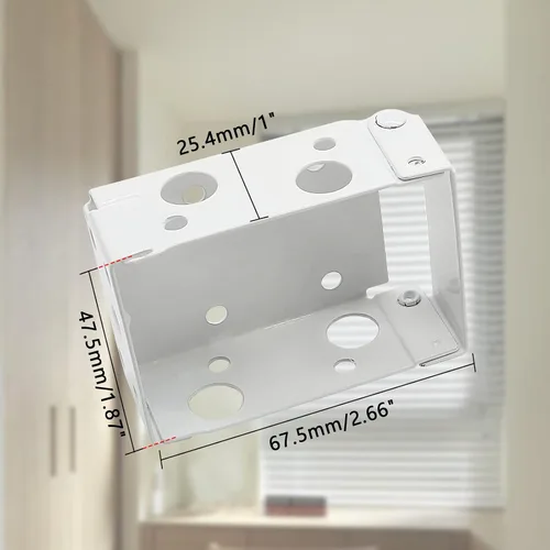 Miniatura 3 de Waziaqoc 4 soportes para persianas, 2.5 pulgadas, color blanco, de perfil bajo, soportes de montaje para barandillas de ventana, tamaño exterior